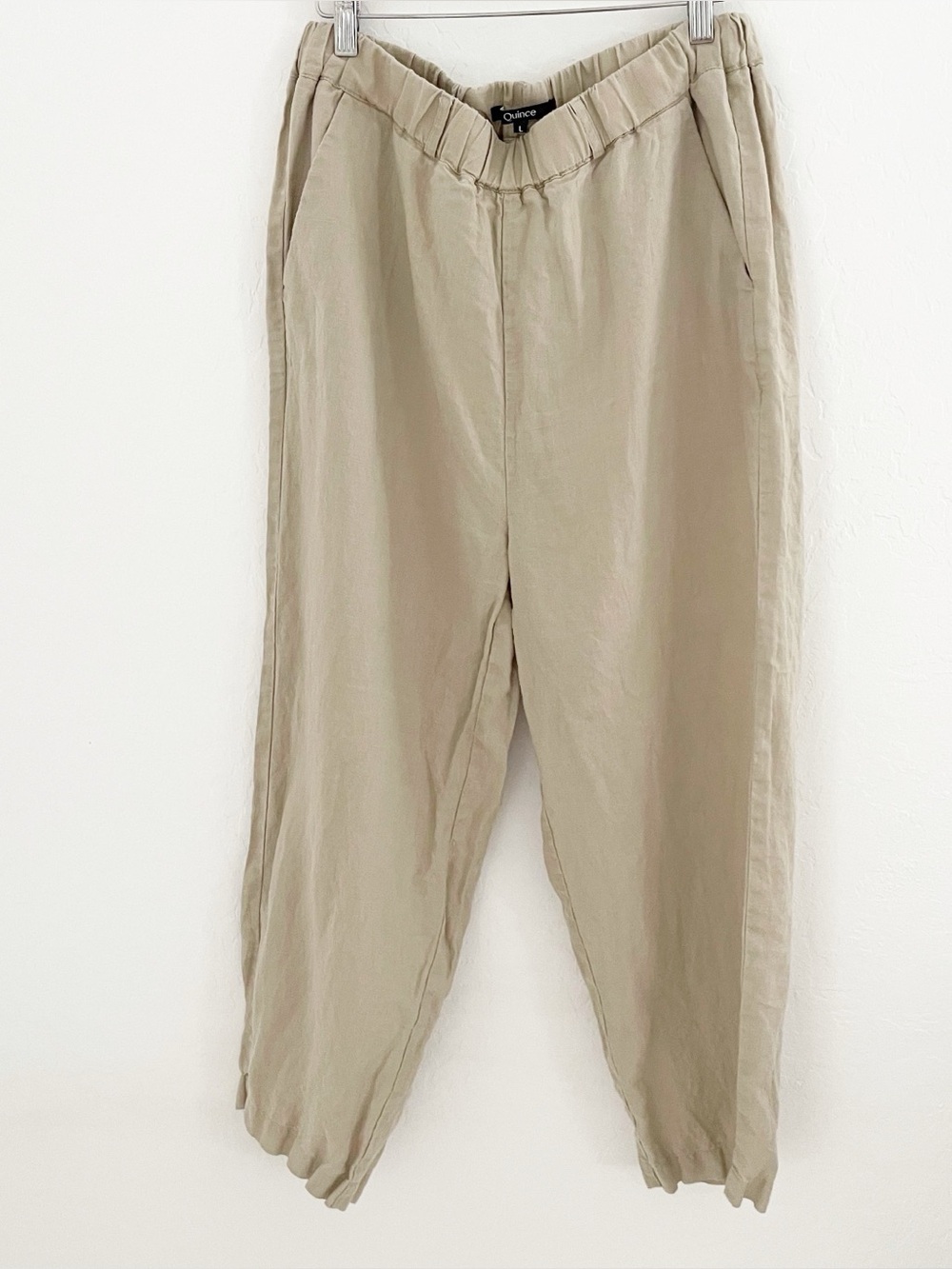 Quince organic linen pull on loose pants size large